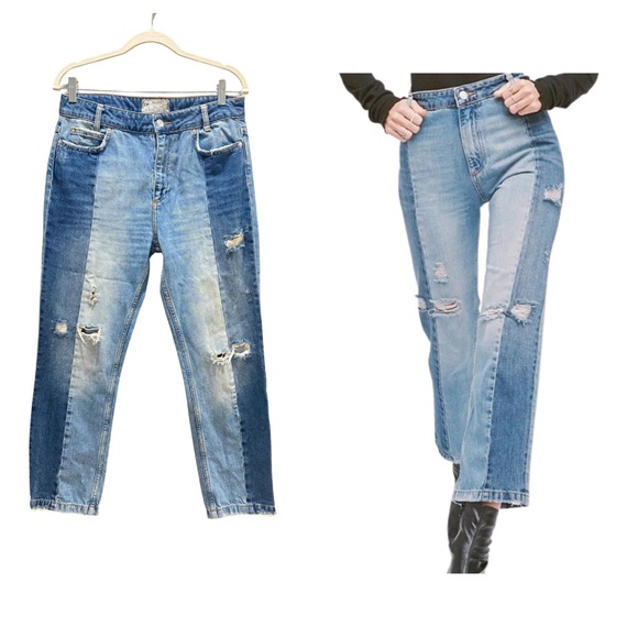 Free People Denim 2 color tone Jeans Size 28W - Picture 1 of 15